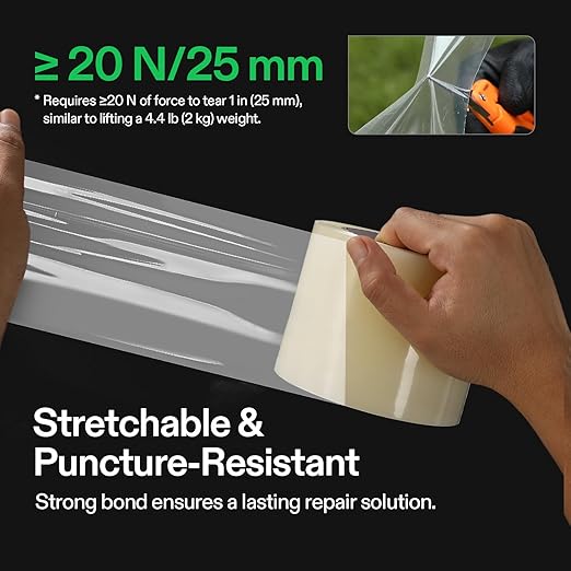 VIVOSUN Greenhouse Repair Tape, 6.3 mil 4" x108' Weatherproof Clear Poly Patch Tape, Heavy Duty Greenhouse Sheeting Coverings Film Tape for Plastic Sheeting and Tents
