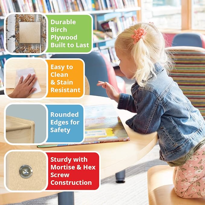 Contender 100% Birch Plywood Storage with Back, Adjustable Shelves, Perfect for Kids, Teacher, Classroom, Day Care, Home-School, Made in USA [Fully Assembled]