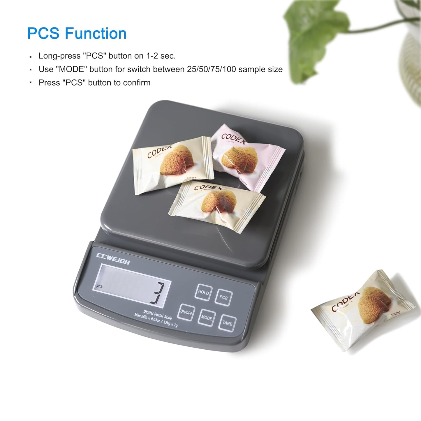 Skiennix High Precision Postal Scale - 26lbs Capacity | Portable Kitchen & Shipping Scale (Grey)