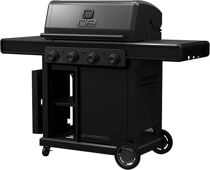 Charbroil Pro Series with Amplifire Infrared Technology 4-Burner Propane Gas Grill and Griddle Cabinet, Black - 463279224