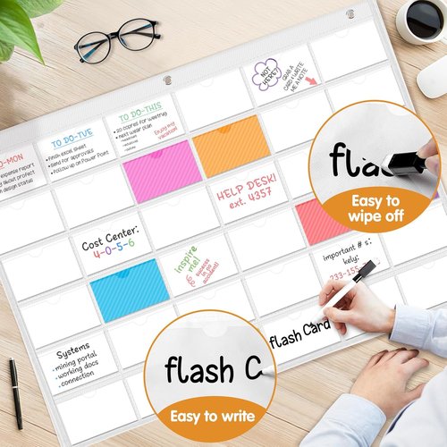 Pocket Chart for Classroom | Ideal for Studying, Workflow Tracking, Presentations & Organization
