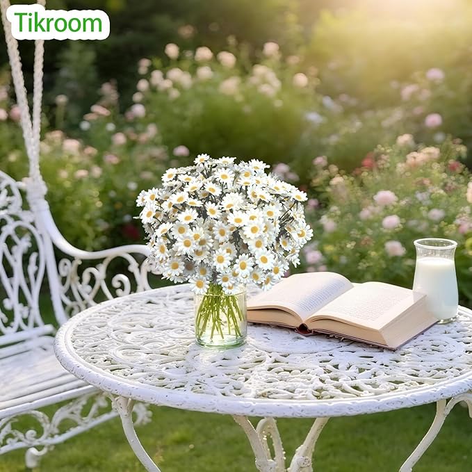 Artificial Daisy Flowers 18Pcs Small White Fake Daisies Flowers 3 Bundles 10 Inch Realistic Faux Silk Tiny Daisy Flowers for Home Garden Vase Wedding DIY Home Party Decor
