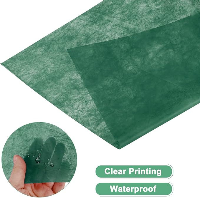 M METERXITY 114-Sheet Korean Cotton Wrapping Flower Paper, 11.8 Inch/ 30cm Waterproof Floral Wrapping Cotton Paper for Bouquets/Gift Packaging [Dark Green]
