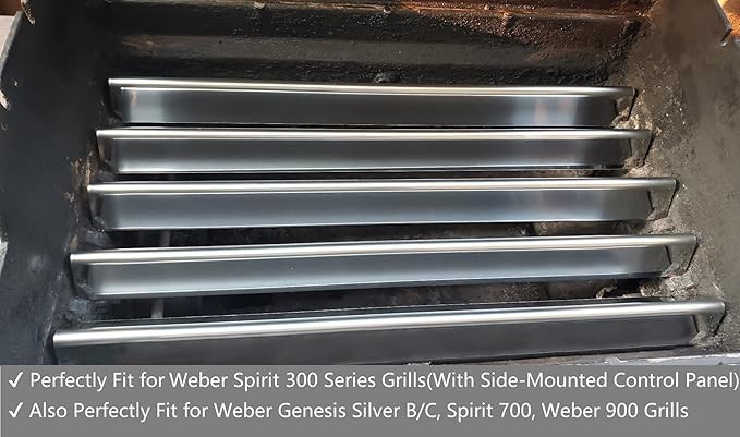 Gassaf 22.5 inch flavorizer bars and 28 1/8 inch Burner Tube Set Replace for Weber Spirit E-310, E-320, Genesis Silver B C, Spirit 700, Weber 900, Parts Kit Replace for Weber 7536 65903 7508