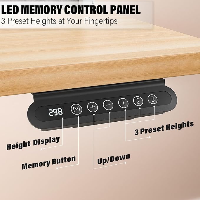Electric Standing Desk with 4 Drawers 55''x 24'' Adjustable Height Sit to Stand Up Desk with Storage Shelf, C-Clamp Mount Compatible Black Home Office Desks Computer Gaming Table Ergonomic Workstation