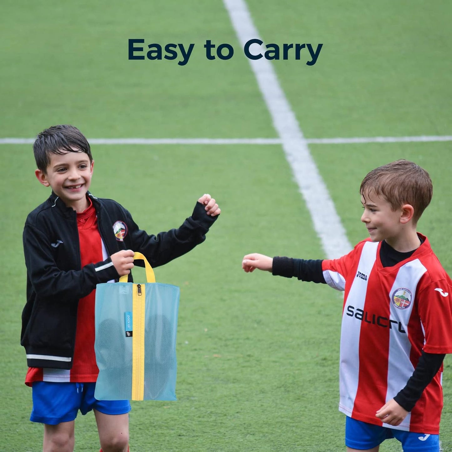 Skiennix Kids Shoe Bag - Water-Resistant Travel Pouch for Gym & Sports | Cute Blue Design