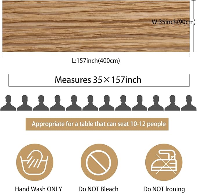 12 Pack 13Ft Cheesecloth Table Runner 35x157 Inch Boho Gauze Table Runner Cheese Cloth Long Table Runner Rustic Table Runner for Wedding Bridal Shower Birthday Party Table Decor (Nude)
