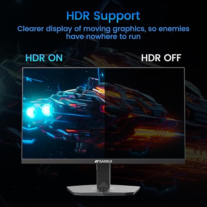 SANSUI 24 Inch Gaming Monitor 180Hz, DP 1.4 & HDMI 2.0 Ports High Refresh Rate Computer Monitor, Racing FPS RTS Modes, 1ms Response Time 110% sRGB (ES-G24F4, HDMI Cable Included)