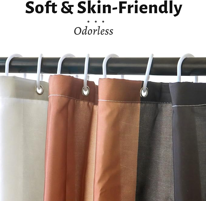 Mid Century Modern Extra Long Shower Curtain, Boho Brown Abstract Arch Machine Washable Waterproof for Bathroom Bathtub with 12 Hooks 72Wx78H
