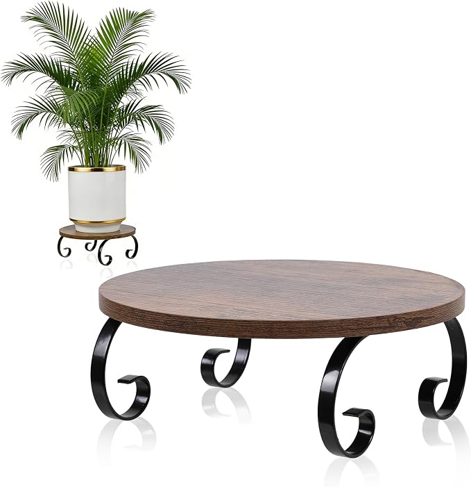Plant Stand Indoor Outdoor, Vintage Plant Table Corner Flower Stand for 5 to 12 Inch Pots, Sturdy Low Short Plant Holder Stool for Living Rooms, Office, Garden, Patio