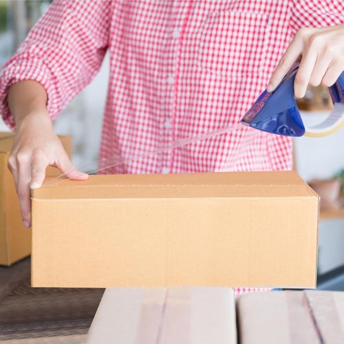 CRUGLA Shipping Boxes - 40 Packs of 12x4x4 Corrugated Cardboard for Small Business Packing