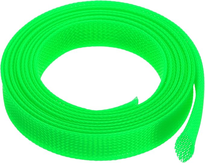 uxcell Expandable Sleeving,1 3/16-inch 10ft Cable Sleeve, Green