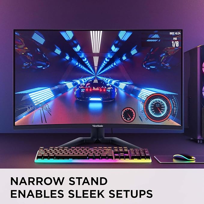 ViewSonic VX3228C-2K 32 Inch 1440p Curved Gaming Monitor with 1ms, 180Hz, FreeSync, Eye Care, HDMI, and DisplayPort Inputs
