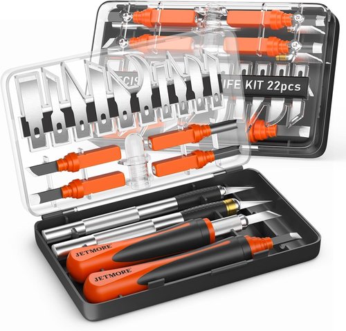 JETMORE Exacto Knife Set - 22-Piece Precision Crafting Tools for Modeling, Carving & Stenciling