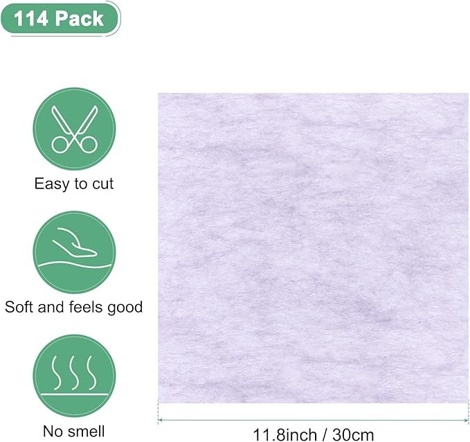 M METERXITY 114-Sheet Korean Cotton Wrapping Flower Paper, 11.8 Inch/ 30cm Waterproof Floral Wrapping Cotton Paper for Bouquets/Gift Packaging [Light Purple]