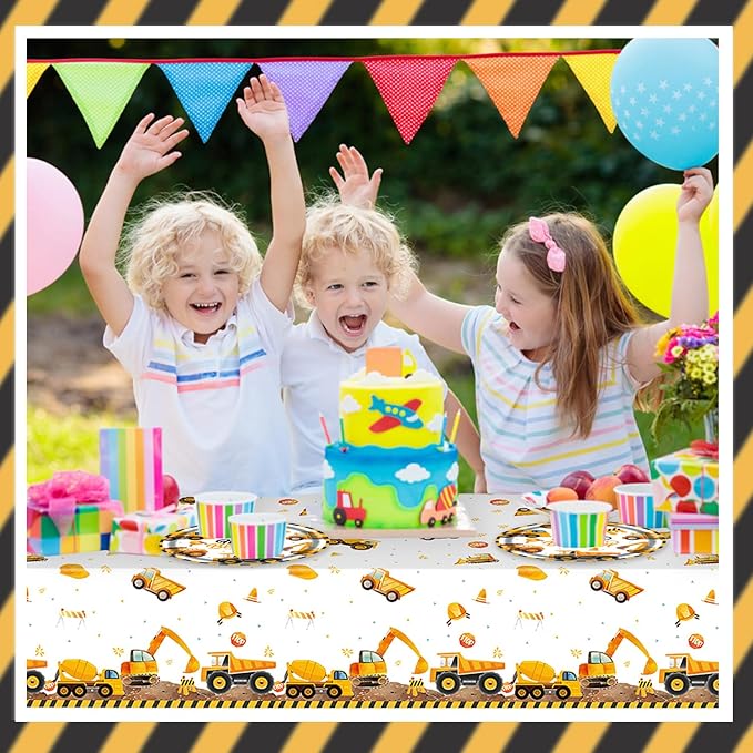 T-Antrix 40 Pcs Construction Plates And Napkins Party Supplies, Truck Birthday Decorations Disposable Paper Tableware Set for Boys Kids Construction Themed Birthday Party Serves 20