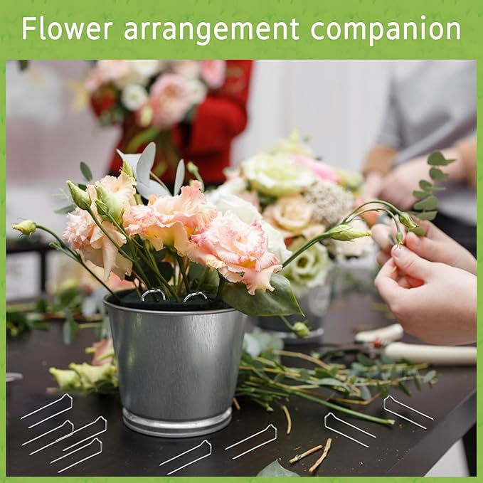 200 Pcs Greening Pins, Straight Pins,1.7 Inch Floral U Pins for Floral Picks Foam Bouquet Arrangements Craft Projects, Bouquet, DiySewing Projects