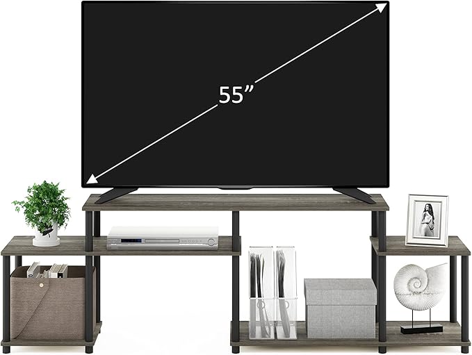 Furinno Turn-N-Tube Handel Stand for TV up to 55 Inch, French Oak