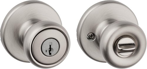 Kwikset Tylo Entry Door Knob - Secure Keyed Handle with Lock & Key | Satin Nickel, Pick Resistant