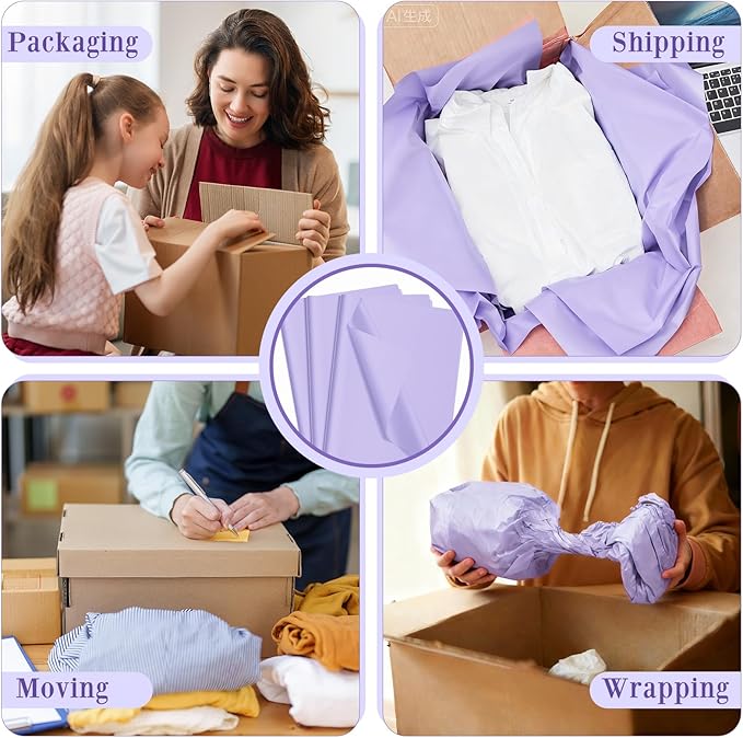 Qilery 500 Sheets Tissue Paper 15 x 20 Inch Acid Free Wrapping Gift Paper Crafts Bulk for Holiday, Birthday, Party Decor, Weddings, Baby Shower(15 x 20 Inch,Classic,Lavender)
