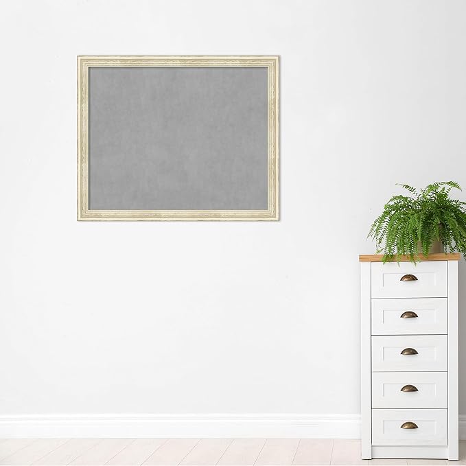 Amanti Art White Framed Magnetic Board 36x44 X-Large Vision Board for use with Magnets, 100% Metal Sheet to Display Items as Office Decor or for Home Organization in mudroom, Kitchen or Kids Room
