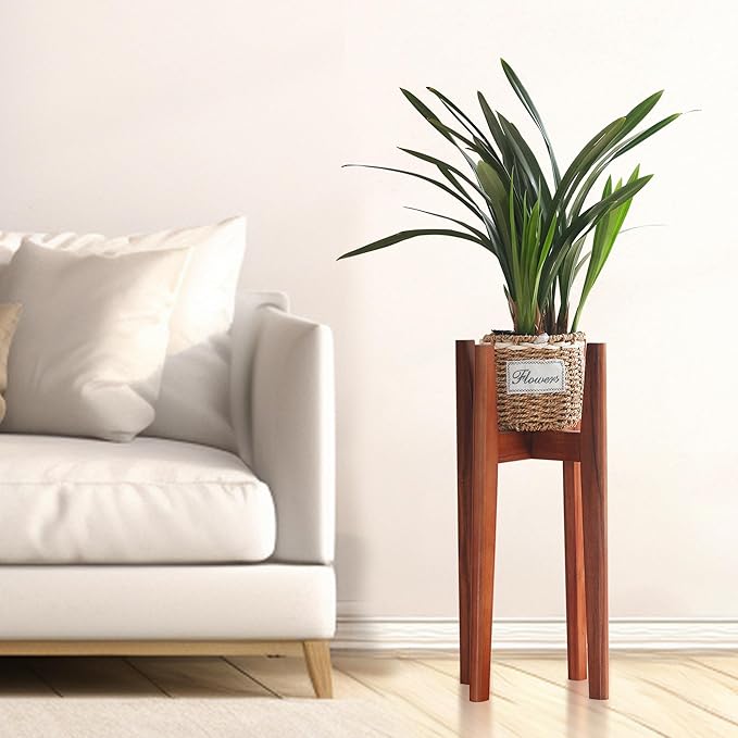 MAVOTER 24" Tall Plant Stand ,Wood Plant Stands Indoor, Mid Century Plant Corner Flower Holder Outdoor Suitable for Plant Pots & Water Dispenser Under 10" (Pot & Plant Not Included)