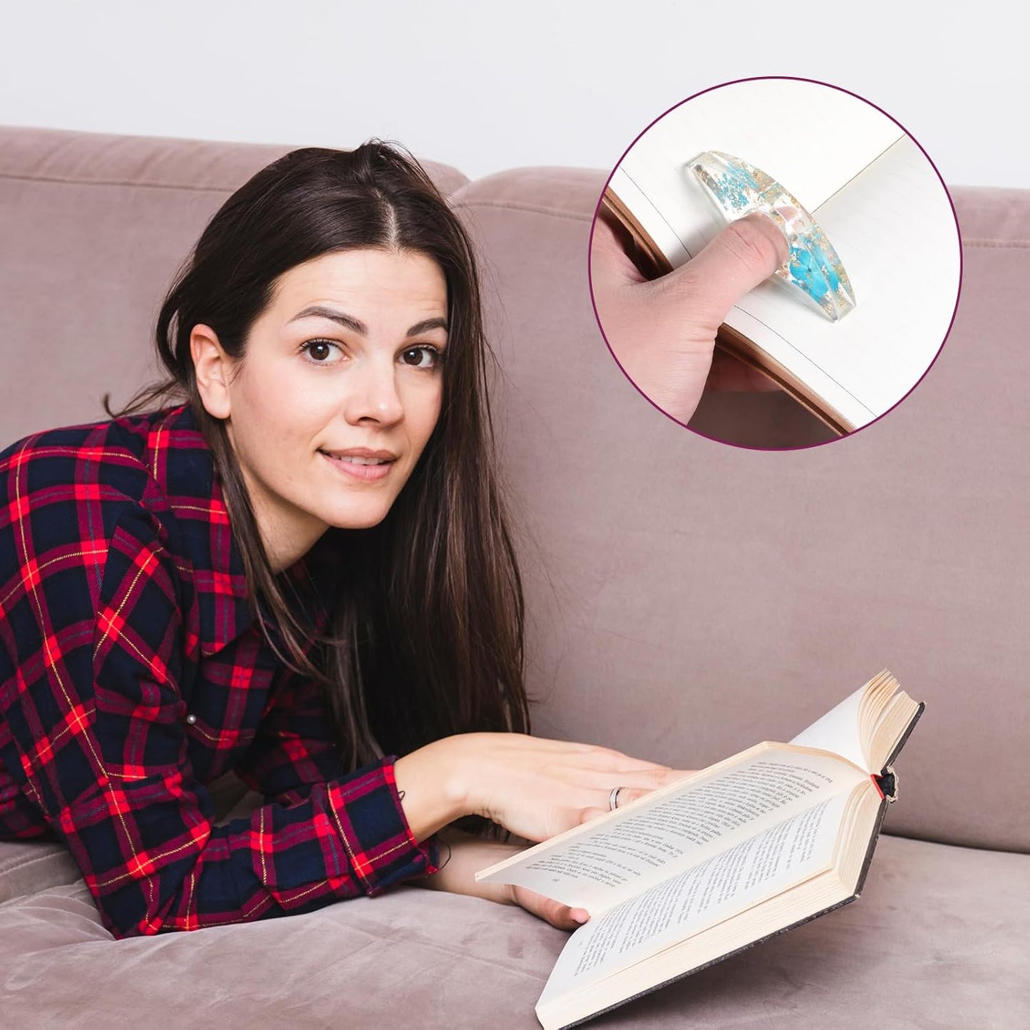 Skiennix Transparent Bookmark Set - 4 Pcs Dried Flower Resin Book Page Holders | Perfect Gift for Readers