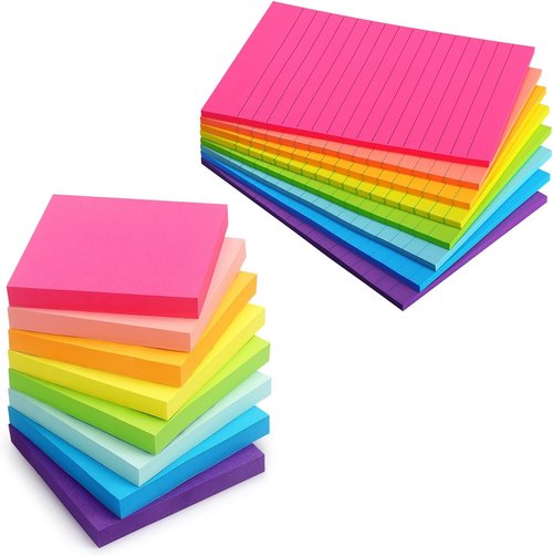 Eastern Wolf Sticky Notes - 3x3 Inch & 4x6 Inch - 8 Pads Each for Easy Organization