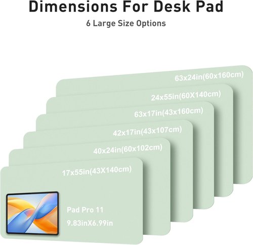 Aothia Faux Leather Desk Mat - Large Non-Slip Mouse Pad | Waterproof Writing Surface (Aqua, 40" x 24")