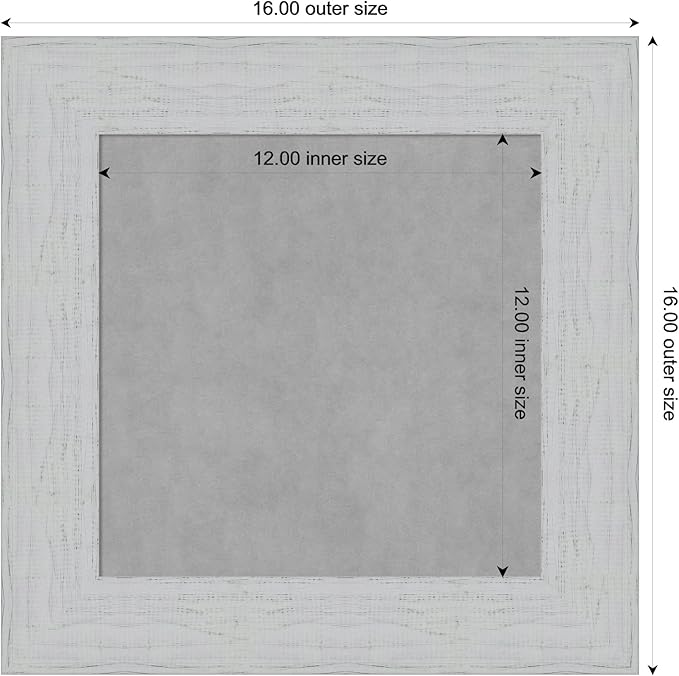 Amanti Art White Framed Magnetic Board 16x16 X-Small Vision Board for use with Magnets, 100% Metal Sheet to Display Items as Office Decor or for Home Organization in mudroom, Kitchen or Kids Room
