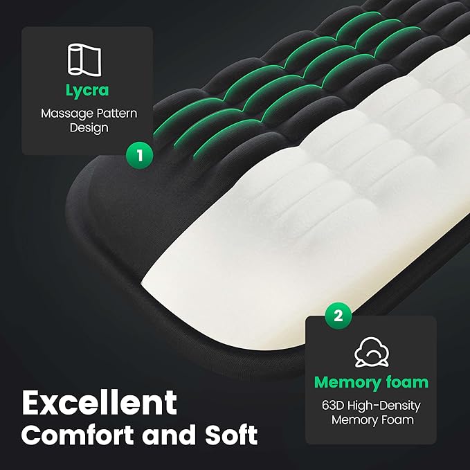 MEKASS Keyboard Wrist Rest, Soft Memory Foam Support for Keyboard, Hand Rest Pad for Pain Relief, Wrist Guard for Long Hours of Work, Gaming, Studying (Blue)