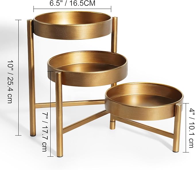 Harvest Land Plant Stand 3 Tier Indoor Metal Flower Shelf Corner Tabletop Holders for Garden Balcony Living Room Bedroom Patio Bronze