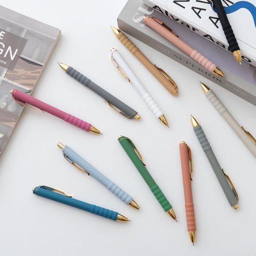 Linbsunne Ballpoint Pens - Black Medium Point 1mm with Super Soft Grip | 12-Pack for Men & Women