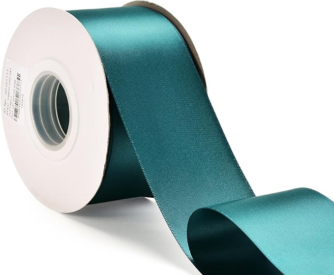 YAMA Double Face Satin Ribbon - 2 Inch 25 Yards for Gift Wrapping Ribbons Roll, Teal