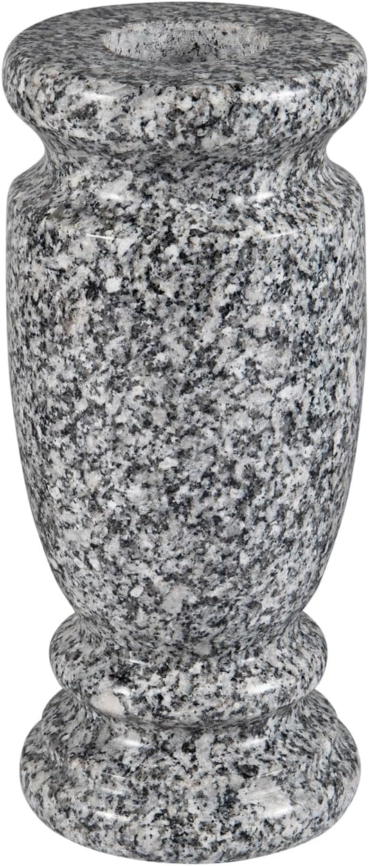 Granite Cemetery Vase for Grave Markers,Heavy Headstone Memorial Flower Holder Decorations.