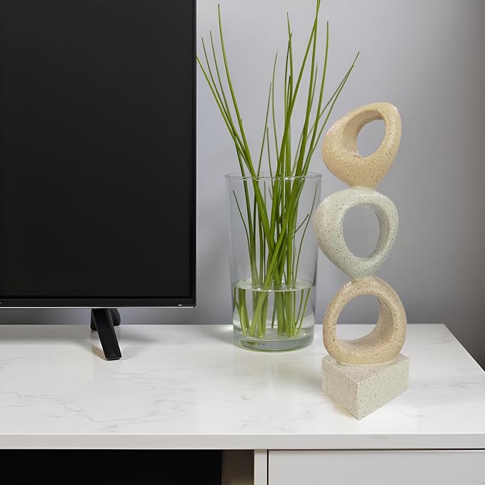 Abstract Modern Ribbon Decorative Sculpture, Knot Sculptures,Home Decor,Coffee Table Statues,Dining Living Room Desk Decor,Shelf Decoration (with Spots-A)
