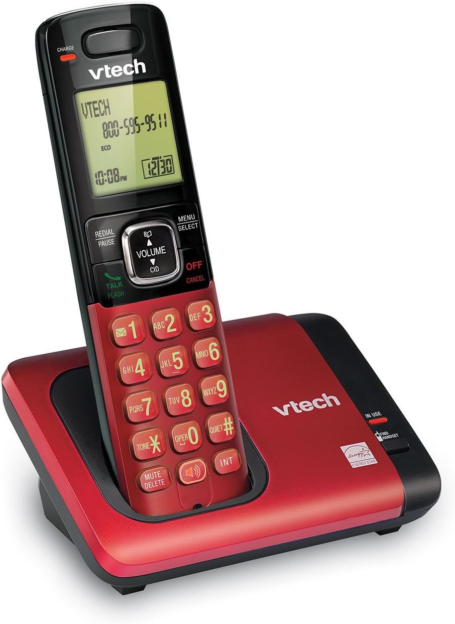 VTech CS6719-16 DECT 6.0 Cordless Phone - Caller ID & Call Waiting, Red Handset