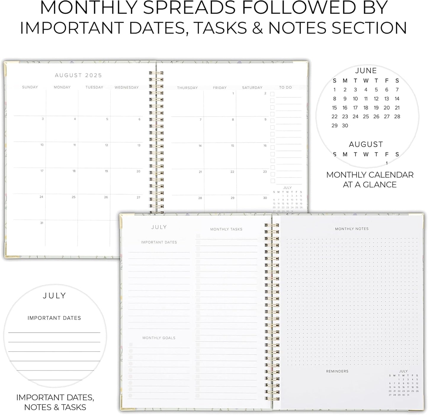 2025-2026 Monthly Planner by Beautiful | Task Organizer & Calendar Book - Runs June 2025 to Dec 2026