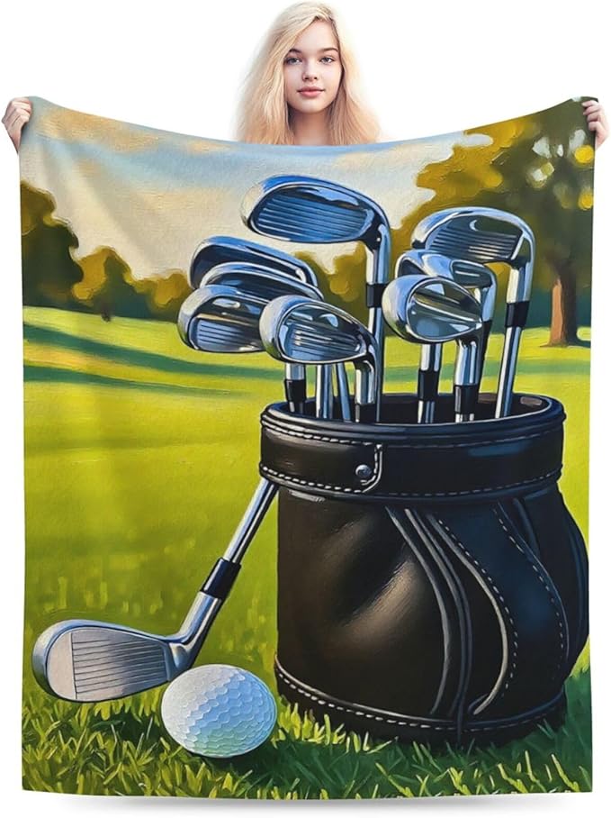 Golf Blanket for Boys Golfing Sport Throw Blanket Soft Cozy Fleece Fuzzy Stuffed Plush Flannel Gifts for Girls Women Kids Adults 50''x60''