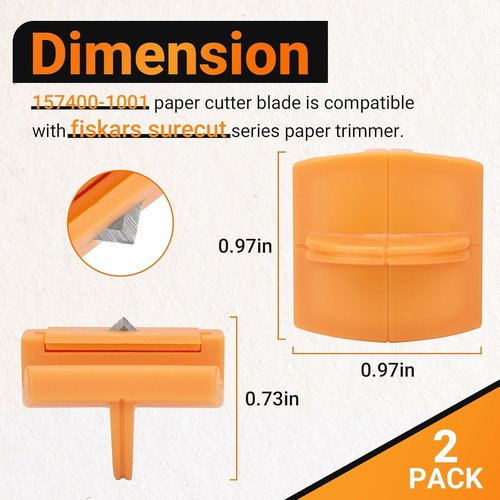 Fiskars TripleTrack Blade Replacement - Titanium Blades for SureCut & Precision Paper Trimmer | 2 Pack