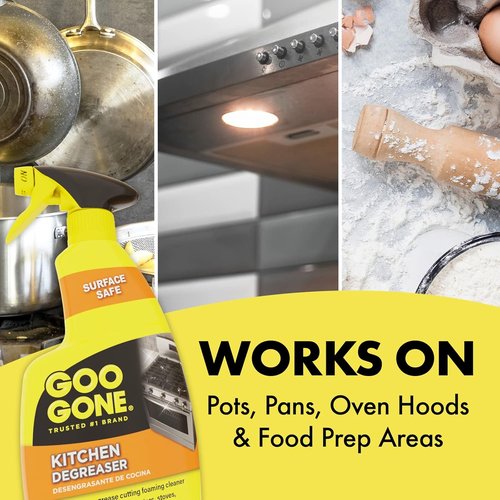 Goo Gone Foaming Kitchen Degreaser - Effortlessly Removes Baked-On Food and Grease | 28 oz, 2-Pack