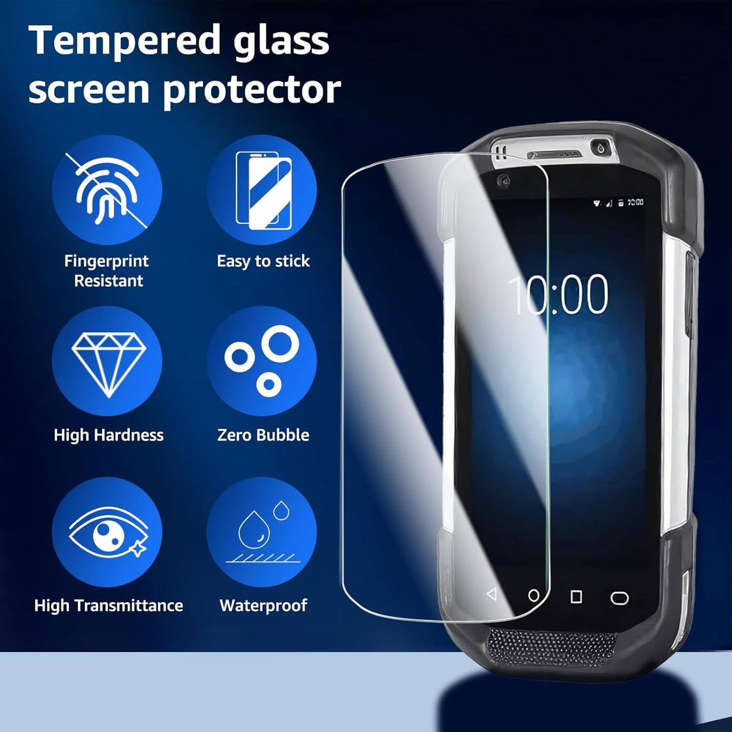 Zebra Tempered Glass Scanner Screen Protector - 9H Scratch-Resistant HD Protection for TC70/TC75 Series