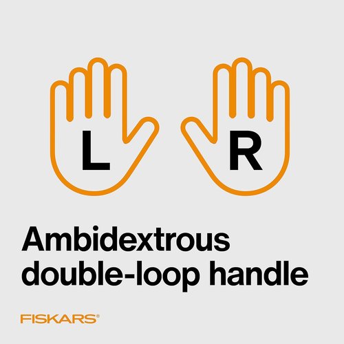 Fiskars Detail Scissors - Stainless Steel Blades with Ambidextrous Double-Loop Handle | Orange-Handled