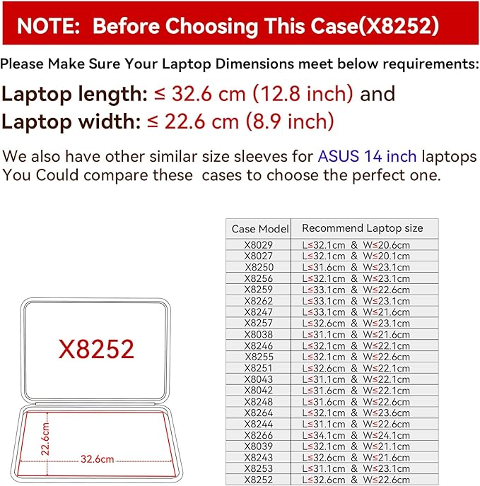 Smatree Hard Sleeve Case Compatible for 14 inch ASUS Vivobook 14X/Flip14/S 14Flip, for ExpertBook B5 Flip, for Zenbook Duo 14, for Chromebook Flip CX3, for ASUS L410/ROG Zephyrus G14 Bag (X8252)