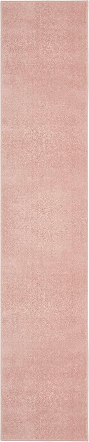 Nourison Home Nourison Essentials Pink 2'2" x 20' Area Rug - Easy Clean, Non Shedding, Bed Room, Living Room, Dining Room, Kitchen (20' Runner)