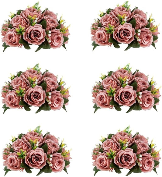 Flower Centerpieces for Wedding Tables: Wedding Table Decorations Dusty Rose Flower Balls Centerpieces for Engagement Cerebration Party Center Pieces 6 Packs