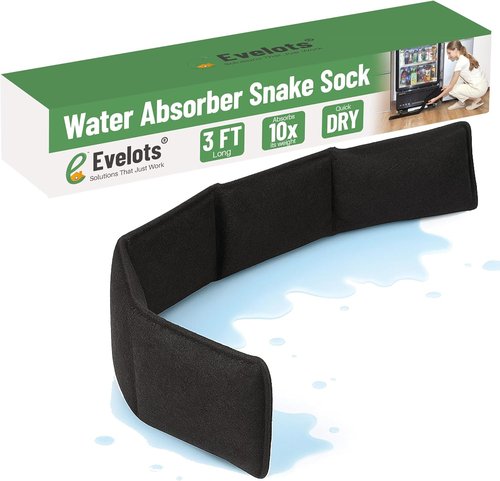 Evelots Water Absorber Snake Sock - Reusable Water Barrier Absorbs 10X Its Weight - 3 Feet Long for Leaks & Spills