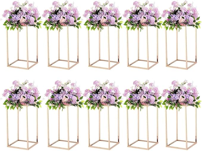 10pcs Gold Wedding Table Centerpiece,Gold Centerpiece,Metal Flower Vase for Birthday Party Event Home Decor(15.7inch)