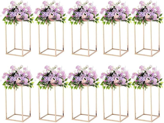 10pcs Gold Wedding Table Centerpiece,Gold Centerpiece,Metal Flower Vase for Birthday Party Event Home Decor(15.7inch)