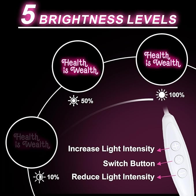 Health is Wealth Neon Sign,Health Decor Light,Fitness Club Decor,Gym Led Wall Decor,Inspirational Quote Sign,Health Gift,Mother's Day gift, Encouraging Light, Pink Led light for Bedroom, Club, gifts For Women